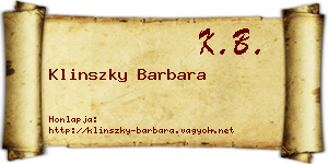 Klinszky Barbara névjegykártya