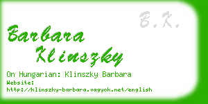 barbara klinszky business card